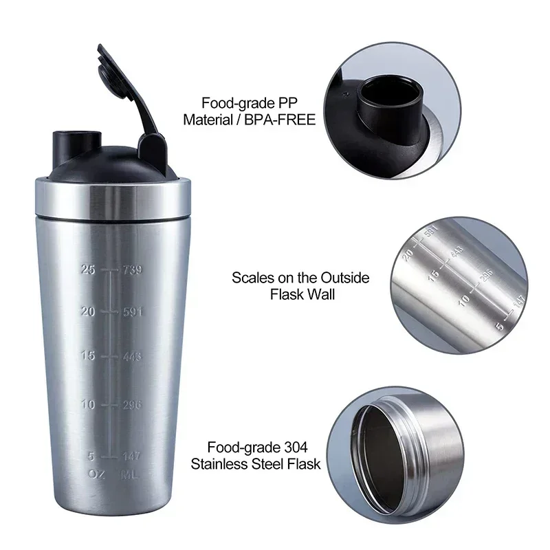 Stainless Steel Protein Shaker - Nutrition Of Fitness 评论和价格
